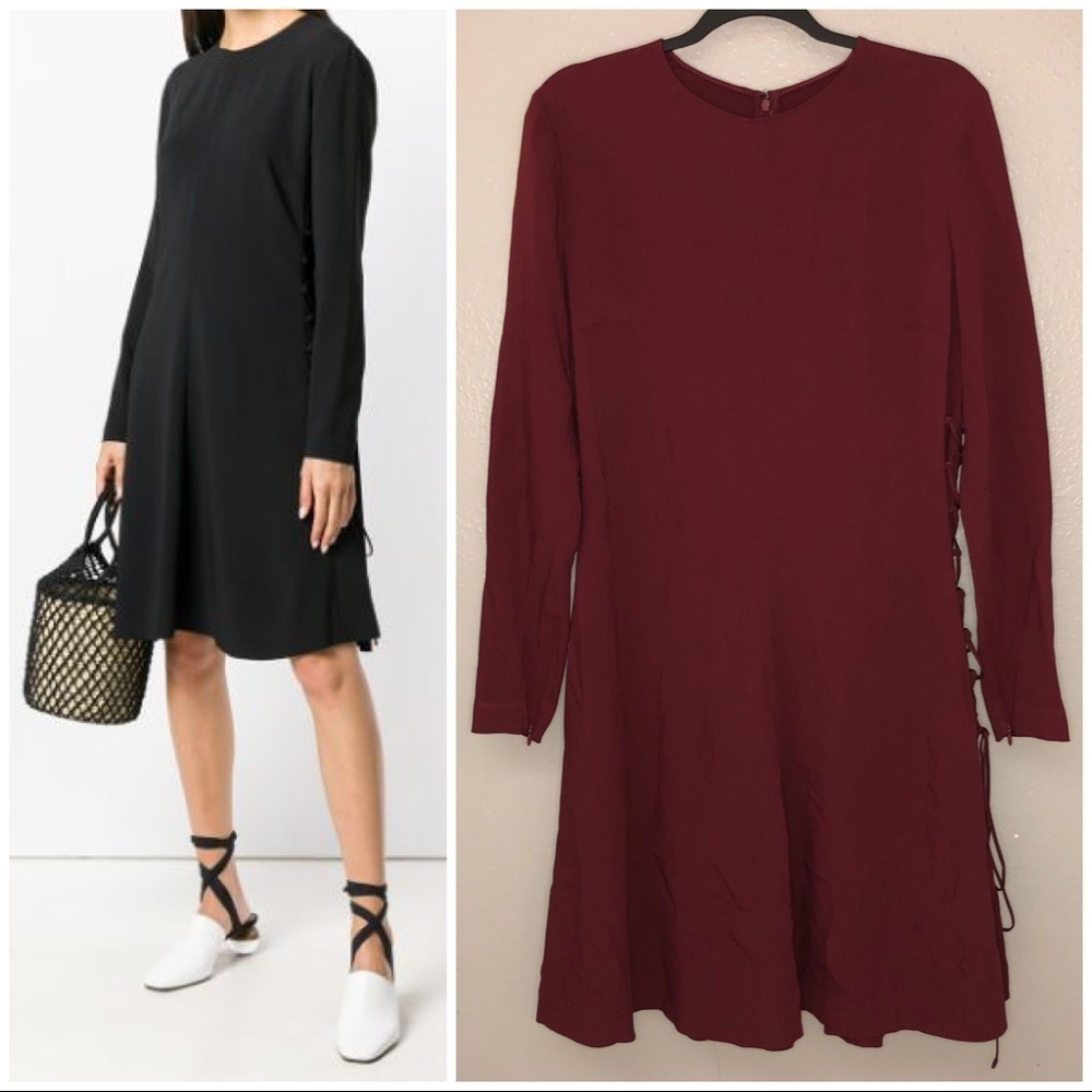 Stella McCartney Corset Tie Long Sleeve Shift Dress